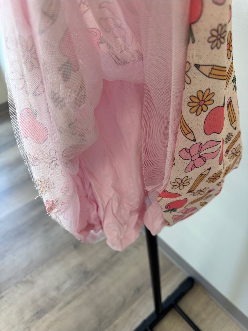 Pink 'Preschool' Bow Print Kids Dress - Picture 2 of 4